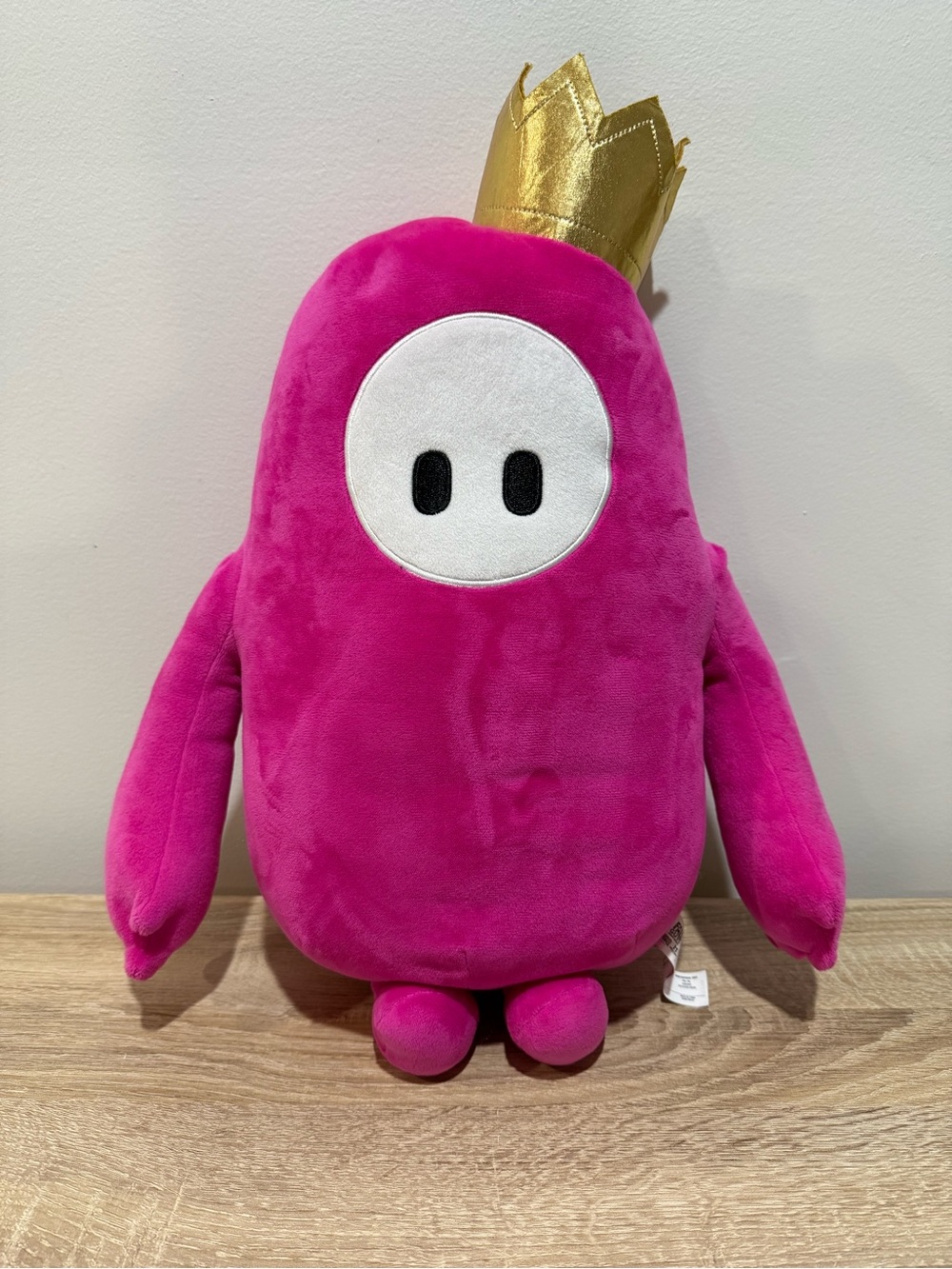 Fall Guys Pink Bean Plush Gold Crown Moose Toy Ultimate Knockout Stuffed Toy 18”